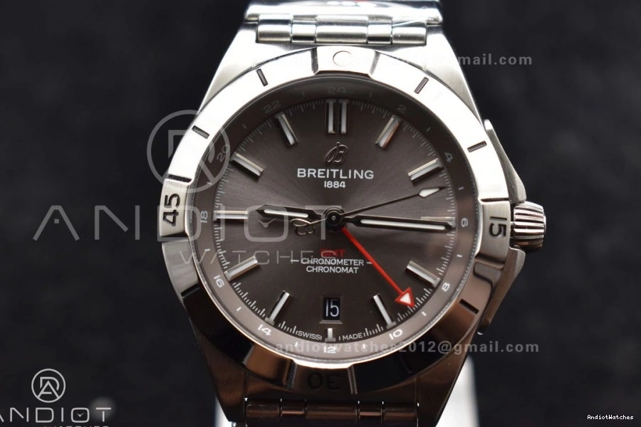 A SS 529 Chronomat Factory Dial Best Automatic SoftTouch GMT Bracelet 40mm 1:1 Edition BLS on Breitling Grey 0715